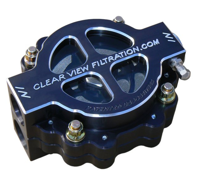 4" Hi - Flow Black Out See Through Filter Assembly with #12 Ports and 60 Micron Element
