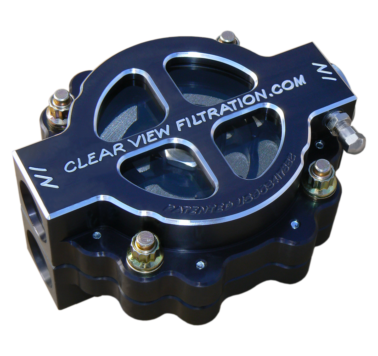4" Hi - Flow Black Out See Through Filter Assembly with #12 Ports and 115 Micron Element