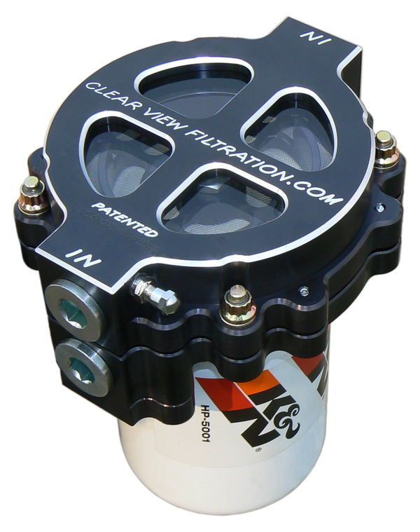 6" Screw - On Black Out See Through Filter Assembly with #12 Ports and 115 Micron Element