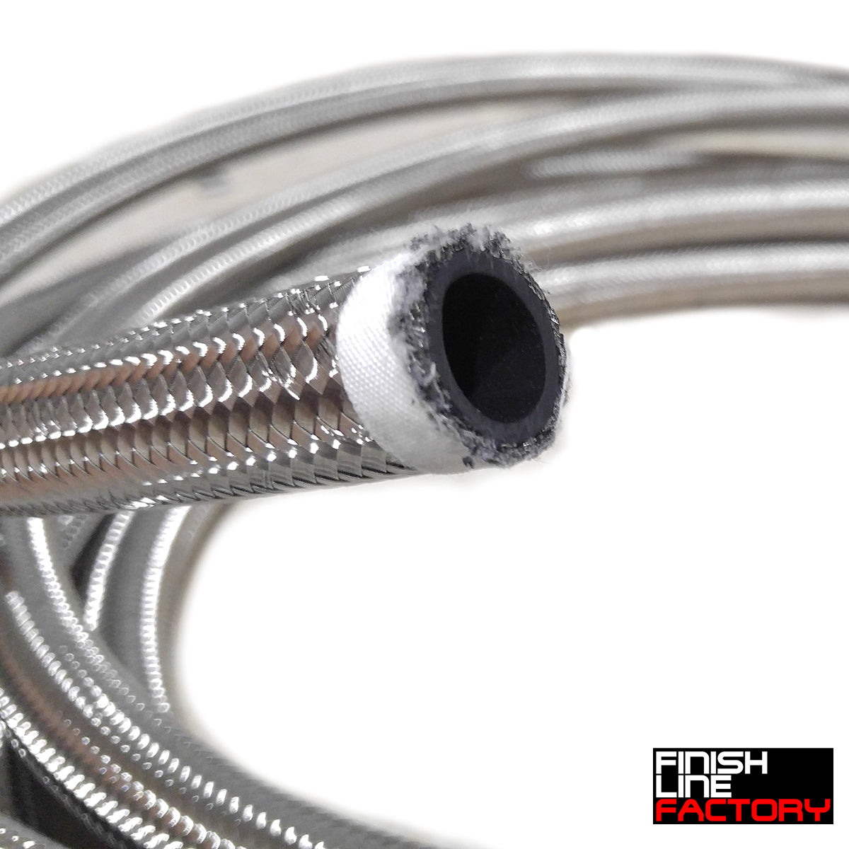 Stainless Steel Braided Hose (10 Foot Roll) - 10 AN - 9/16" ID - 53/64" OD