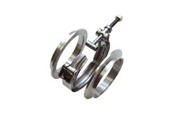 Vibrant T304 SS V-Band Flange Assembly for 2in O.D. Tubing incl 2 V-Band flanges   1 V-Band Clamp