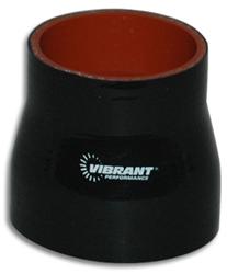 Vibrant 4 Ply Reinforced Silicone Transition Connector - 3.5in I.D. x 4in I.D. x 3in long (BLACK)