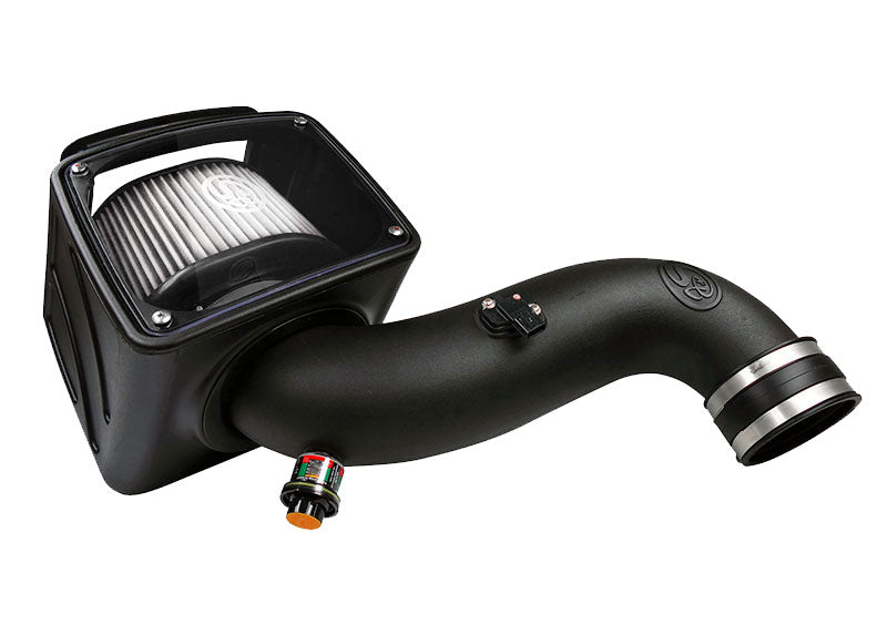 Cold Air Intake For 07-10 Chevrolet Silverado GMC Sierra V8-6.6L LMM Duramax Dry Extendable White S B