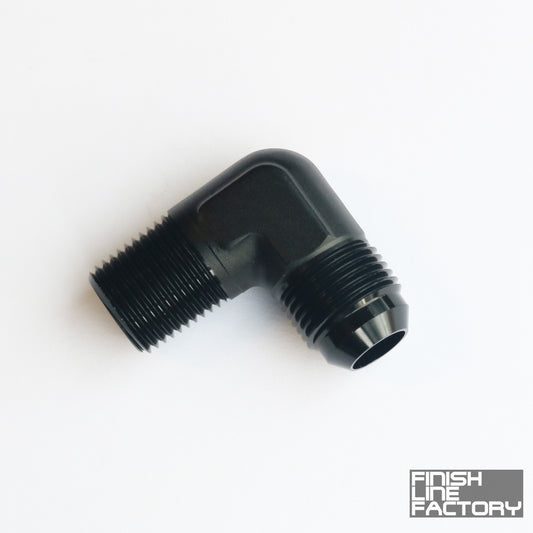 AN to NPT Adapter - 90 Degree - 08 AN - 1/2" NPT