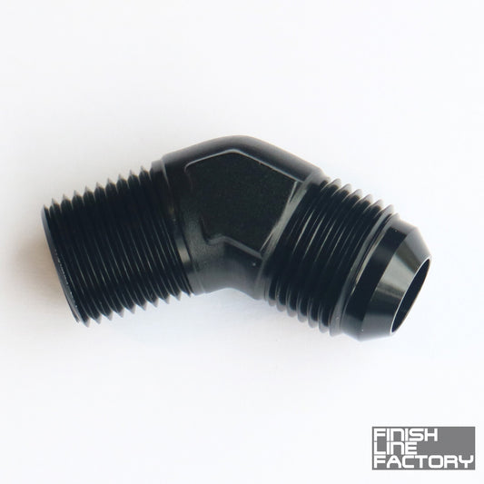 AN to NPT Adapter - 45 Degree - 08 AN - 1/2" NPT