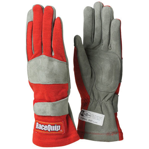 Gloves Single Layer Medium Red SFI